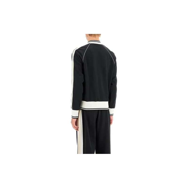 PALM ANGELS Pa Monogram Embroidered Zip Up Sweatshirt-2