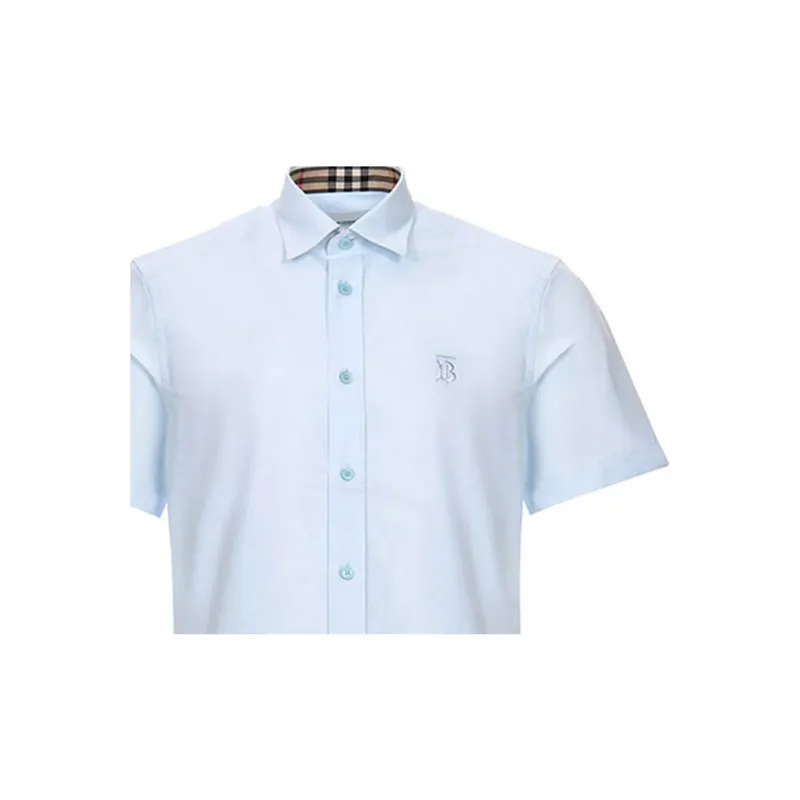 Burberry Shirts Men Sky Blue-4