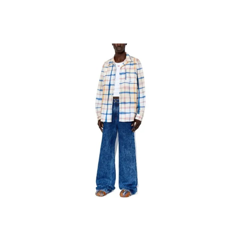 DIESEL Shirts Men Blue With White Lettering-1