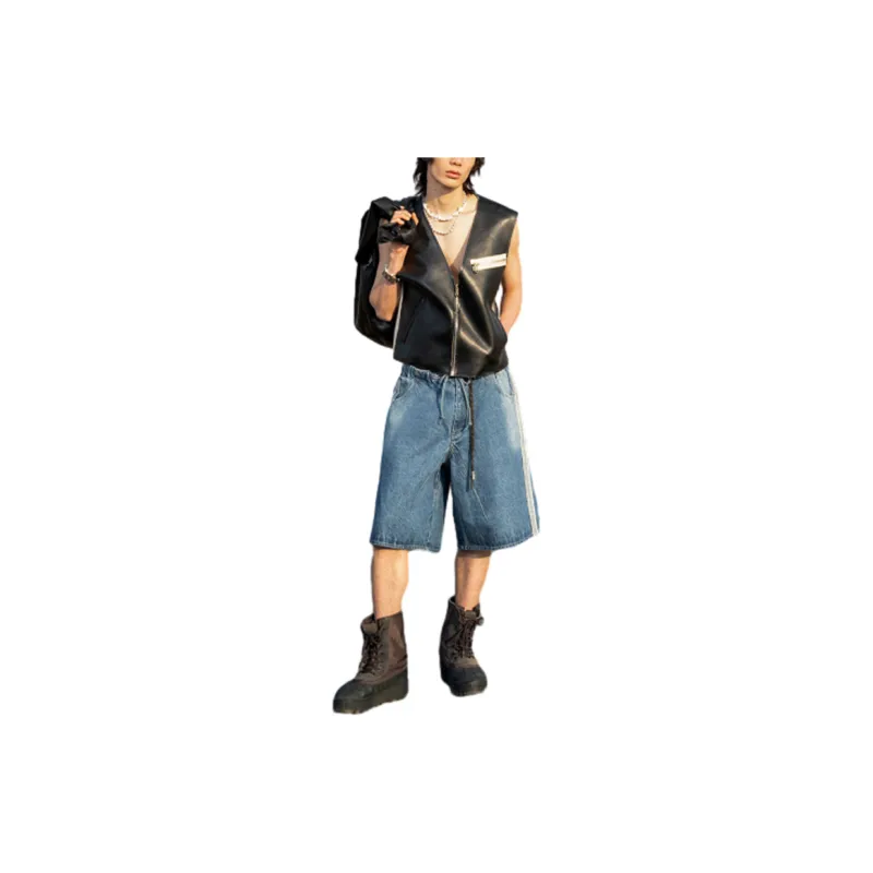 GOOD BAI Denim Shorts Unisex Washed Blue-2