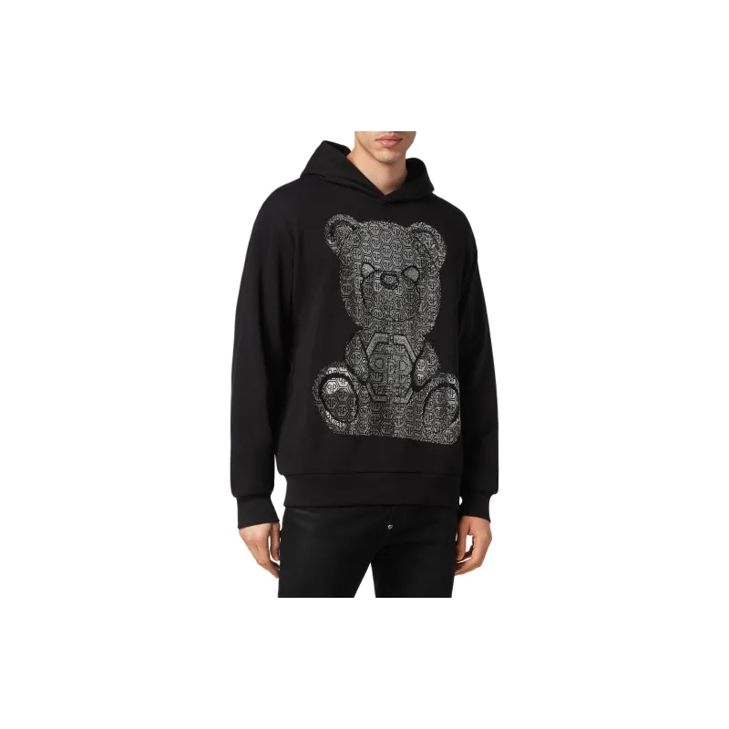 PHILIPP PLEIN Teddy Bear print Cotton Hoodie-3
