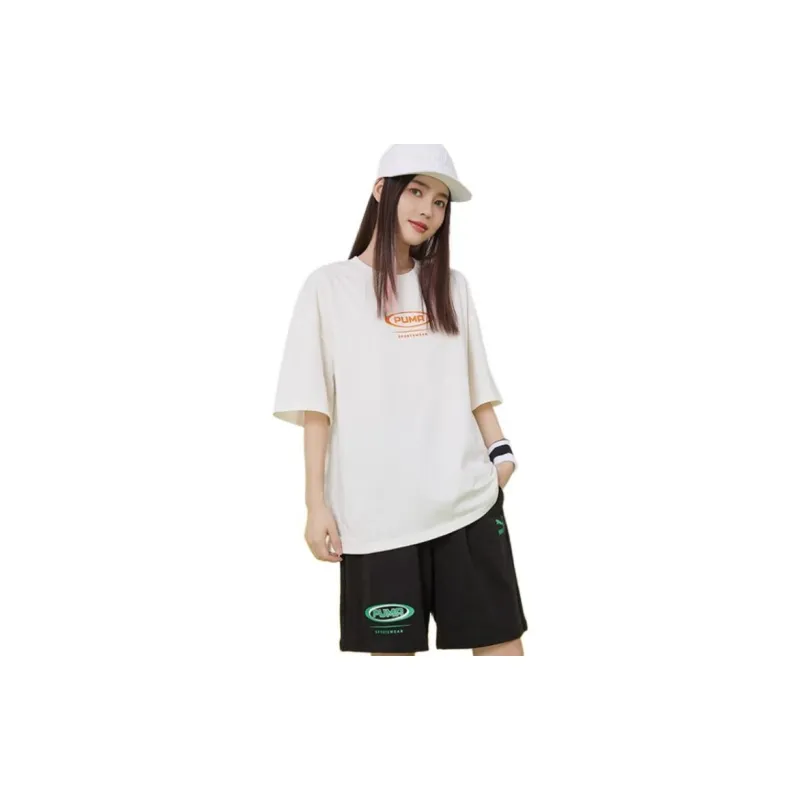 PUMA Drop Shoulder Sleeve T-Shirt Unisex White-2
