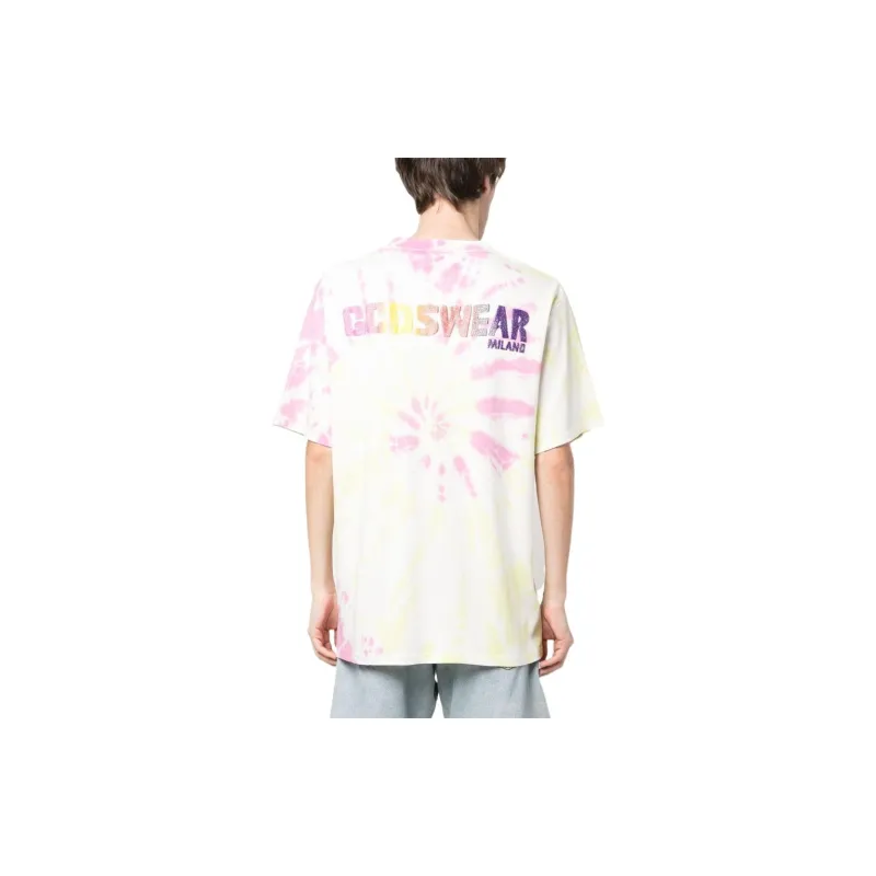 GCDS Logo Printed Tie Dye Crewneck T Shirt-2