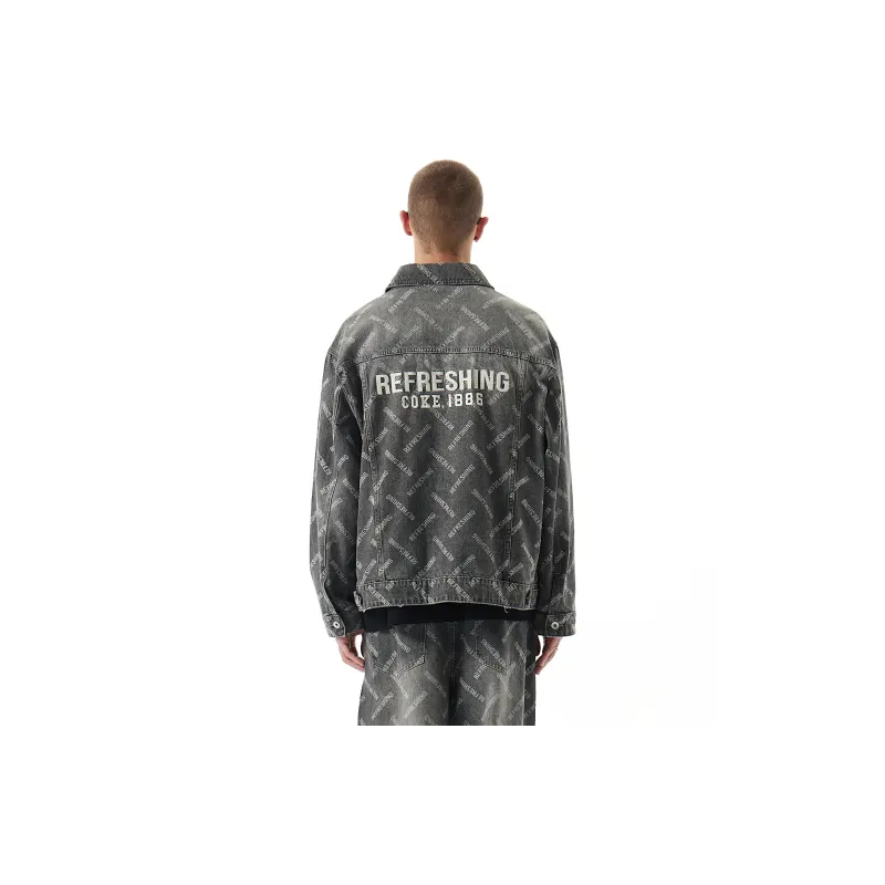 Coke Denim Jackets Unisex Gray-2