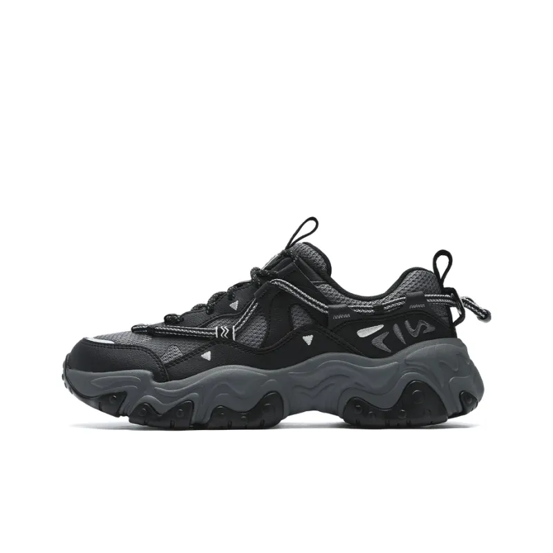 FILA Running Slip Resistant Coverage Moisture Wicking Breathable Low Top Running Shoes Women's Black Gray-0