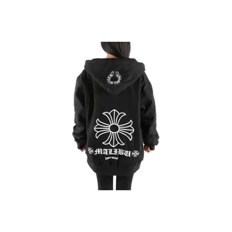 Chrome Hearts Floral Cross Thermal Lined Zip Up Hoodie-3