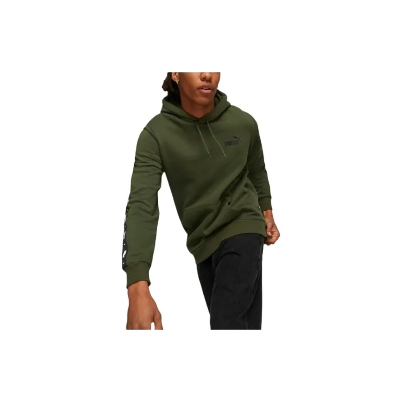 PUMA Essentials Tape Sweatshirts Men Olive-2