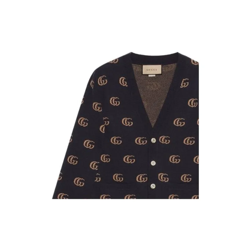 GUCCI Cashmere Sweaters Men Navy Blue-5