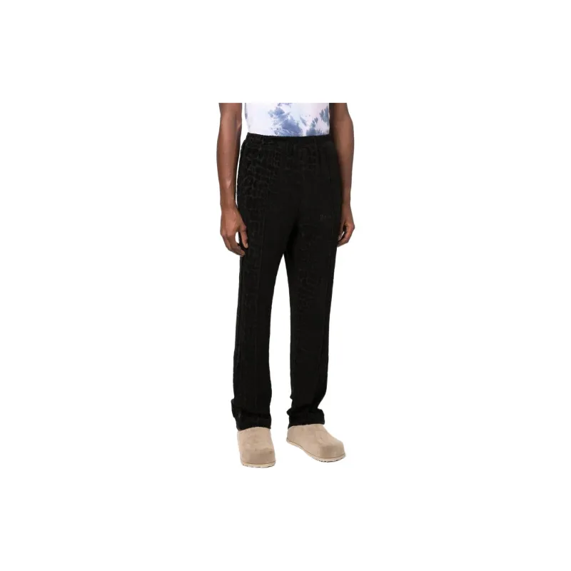 PALM ANGELS Logo Embroidered Velour Track Pants-3
