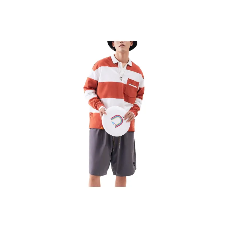 GOLDLION G+ T-Shirt Men's Orange Red Stripe-1