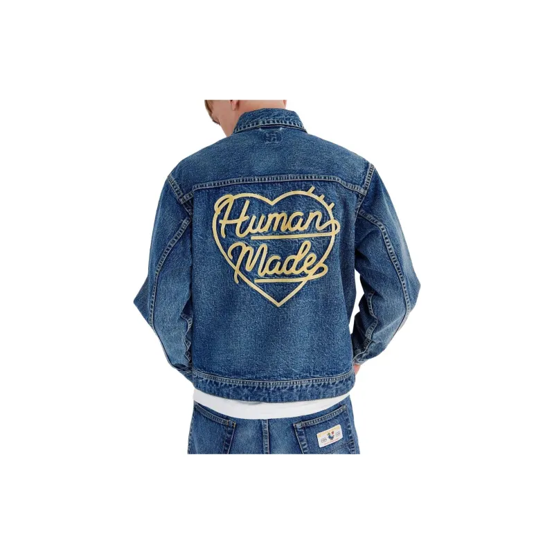 HUMAN MADE Denim Jackets Unisex Blue-4