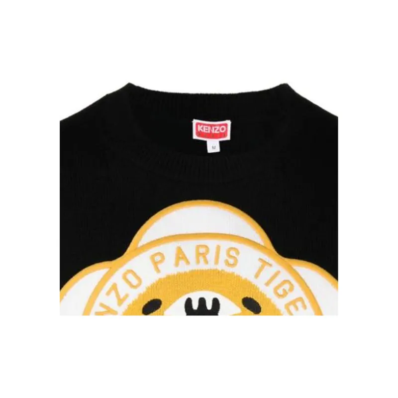 KENZO Logo Embroidered Ribbed Knit Sweater-4