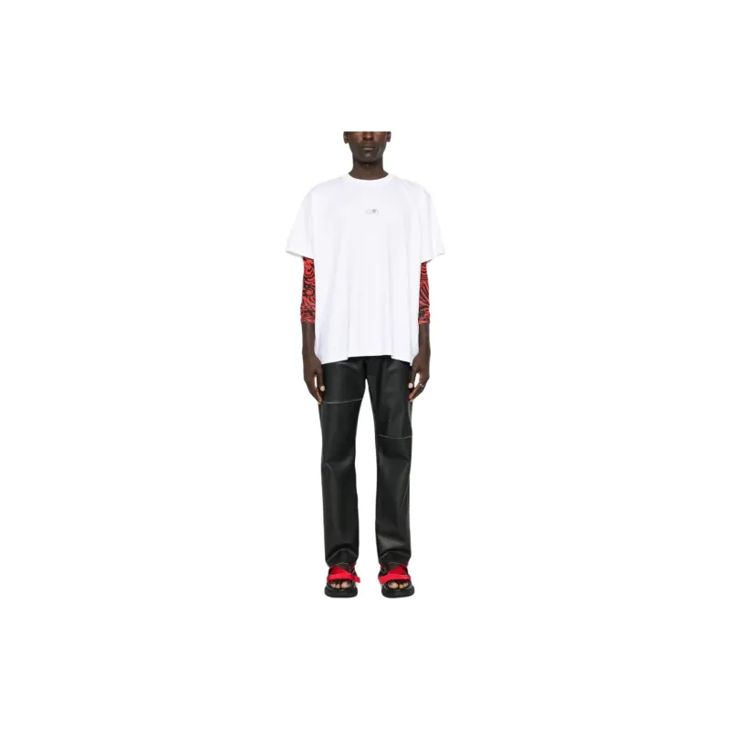 MM6 Maison Margiela Logo Patch Crewneck T Shirt-1