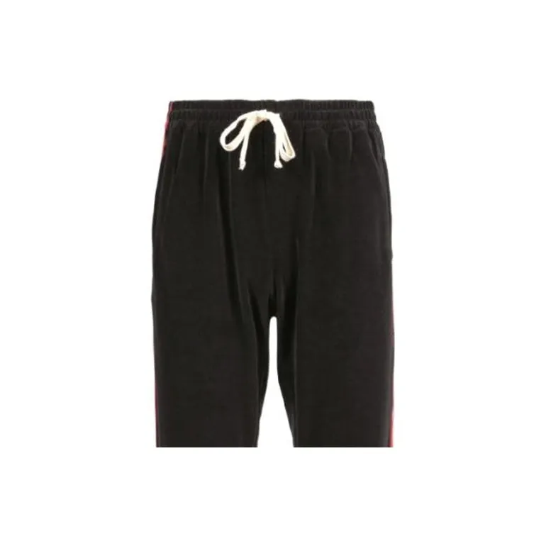 GUCCI Web Striped Velvet Jogger Pants-2