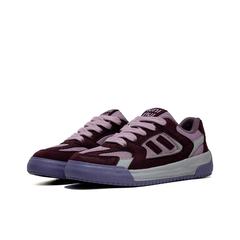 B10CROWN Slip Resistant Lightweight Breathable Low Top Skateboard Shoes Women's Violet-4