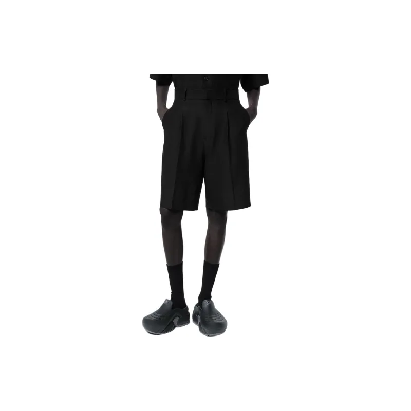 LOUIS VUITTON Mini Monogram Silk Blend Tailored Shorts Casual Shorts Men's Black-4