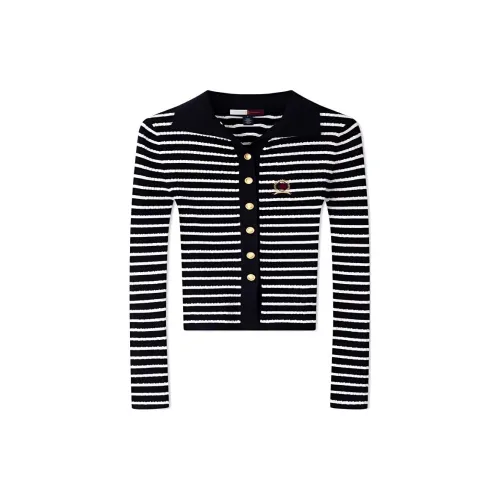 Tommy Hilfiger Knitwear Women's Navy Blue White Striped