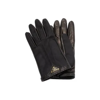 PRADA Recycled Nylon Gloves Women's Brown