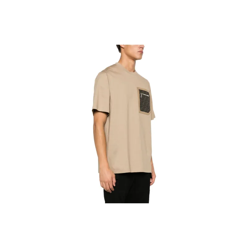 FENDI Monogrammed Pocket Crewneck T Shirt-6