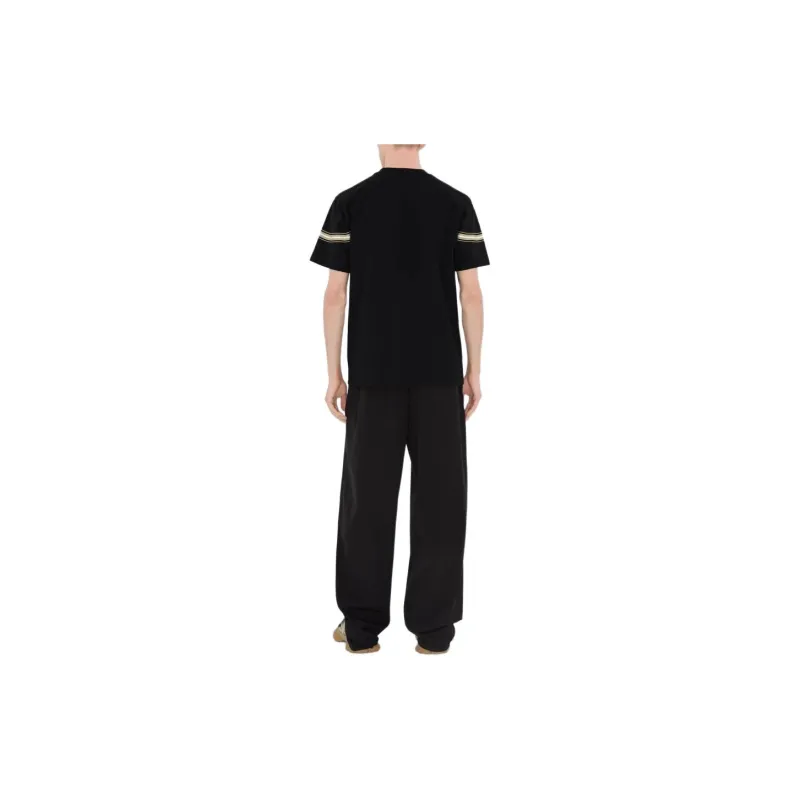Burberry Striped detail Cotton T shirt-4