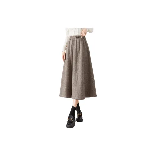 TOUCH Casual Long Skirts Women's Light Coffee