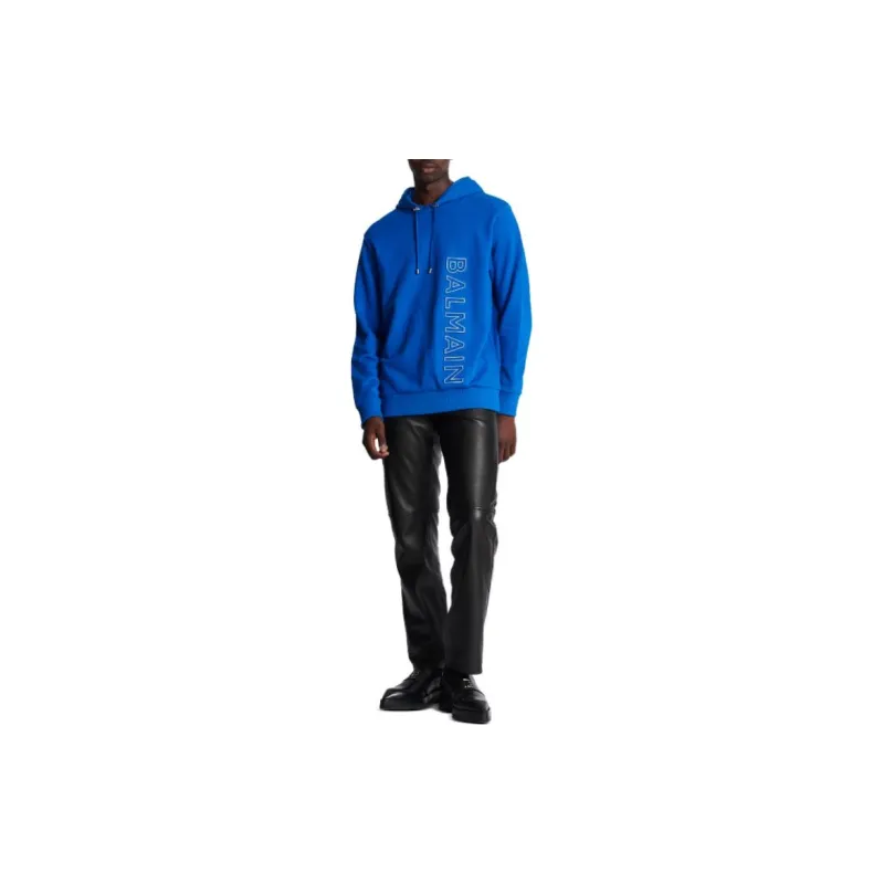 BALMAIN Embossed BALMAIN Hooded Sweatshirt-1