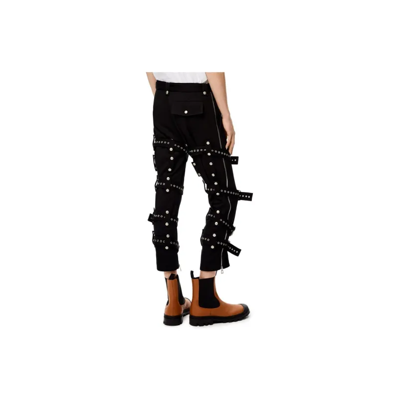 LOEWE Wool Gabardine Bondage Belted Trousers-1