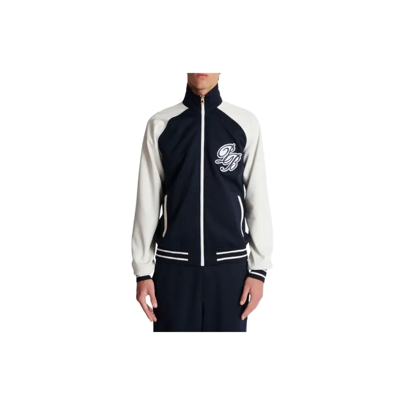 BALMAIN Logo appliqué Varsity Jacket-2