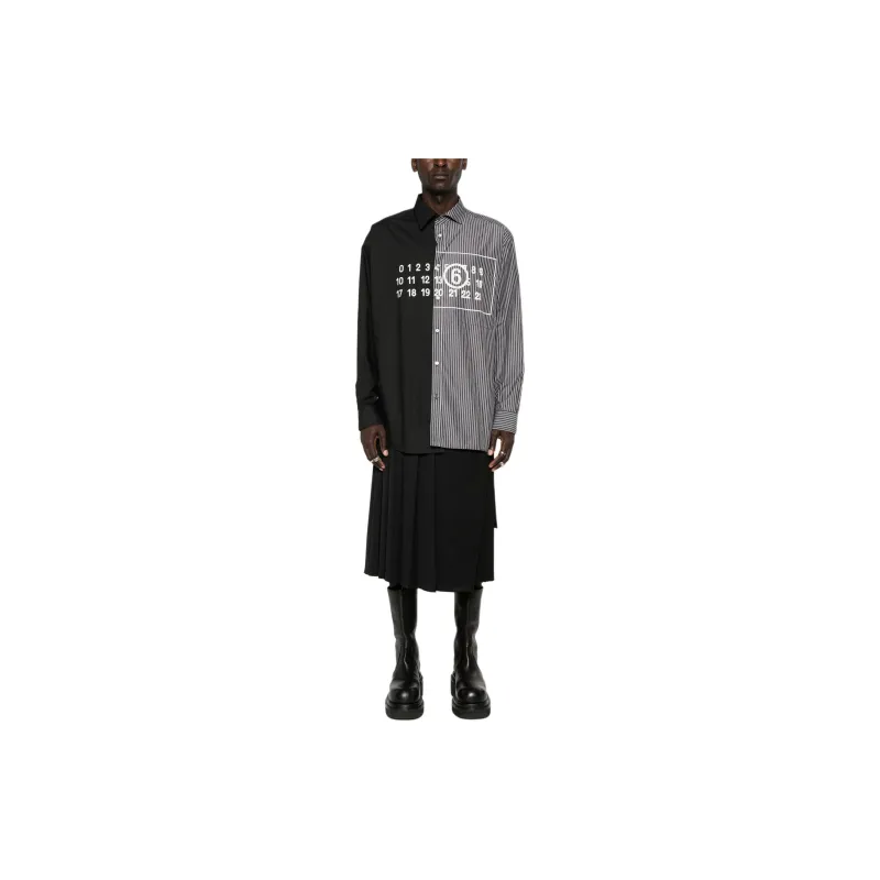 MM6 Maison Margiela Asymmetric Striped Shirt-2