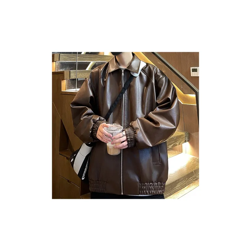 H.V.G.A Leather Jacket Unisex Black-17