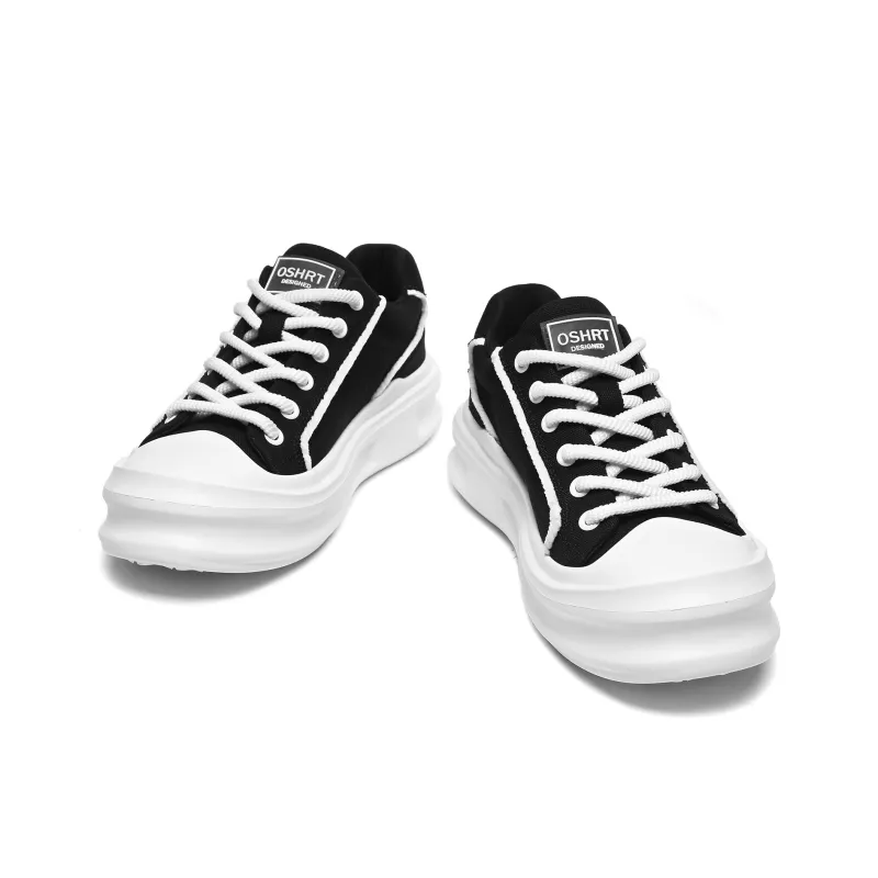 OSHRT Low Top Canvas Shoes Men's Black White-3