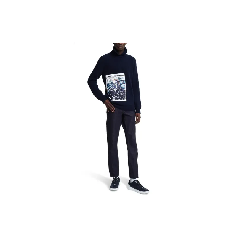 DIOR Quarterly New Products Cashmere Sweaters Men Navy Blue-4