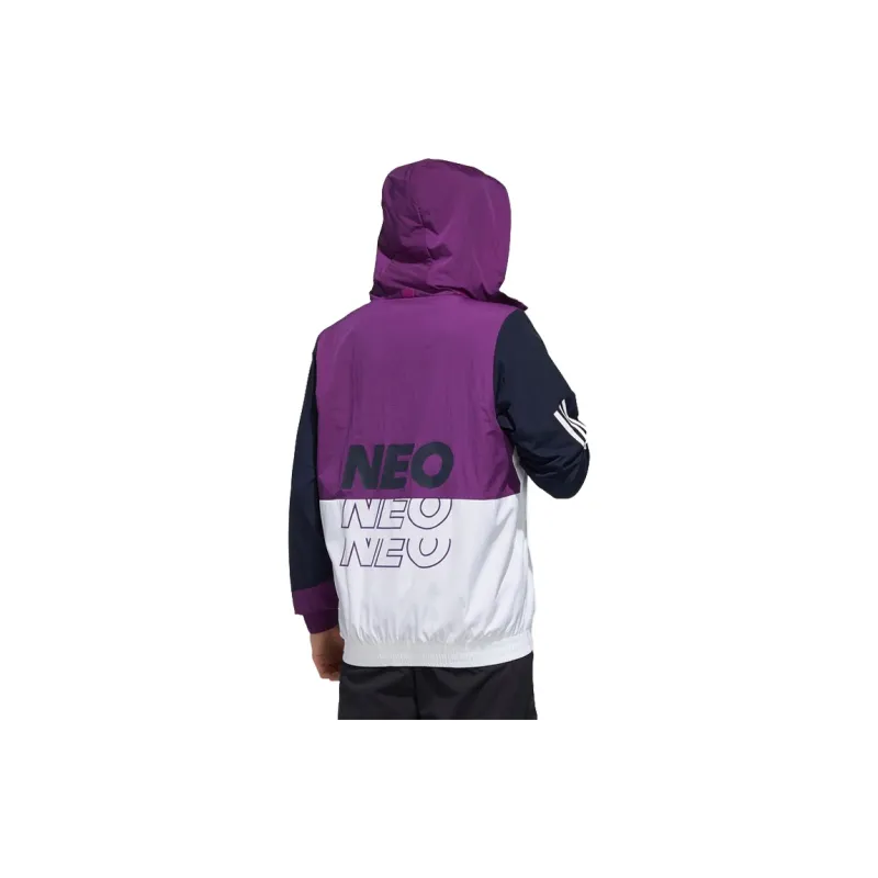 Adidas Neo Jackets Men White Purple-4