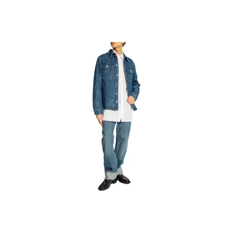 DRIES VAN NOTEN Denim Jacket Men's Marine Blue-1