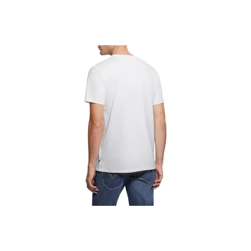 GUESS Eco Embroidered Logo Tee T-Shirt Men's White-1