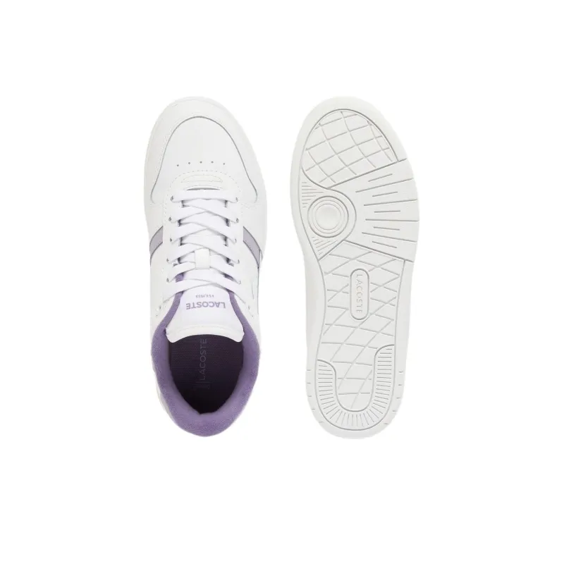 LACOSTE Abrasion Resistant Slip Resistant Low Top Skateboard Shoes Women's White Purple-5