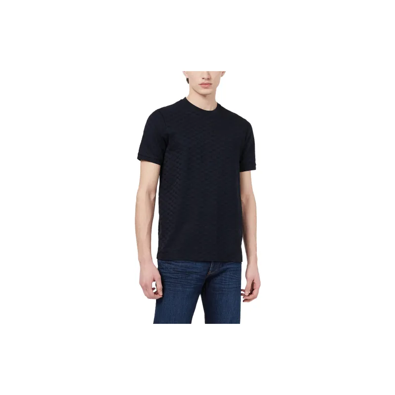 EMPORIO ARMANI Plain Textured T shirt-2