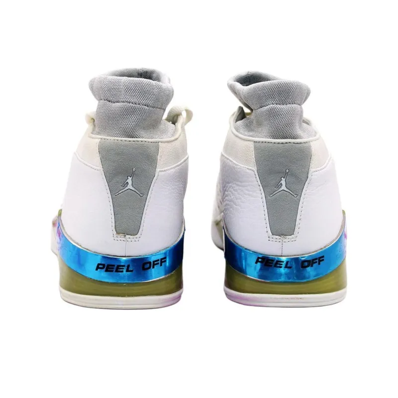 Jordan Air Jordan 17 Anti-Slip Wear-Resistant Mid-Top Vintage Basketball Shoes Unisex White-2
