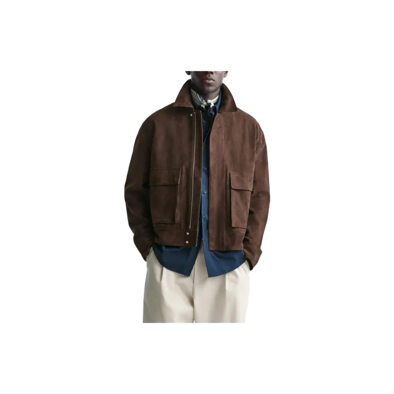 ZARA Jackets Men Chocolate-2