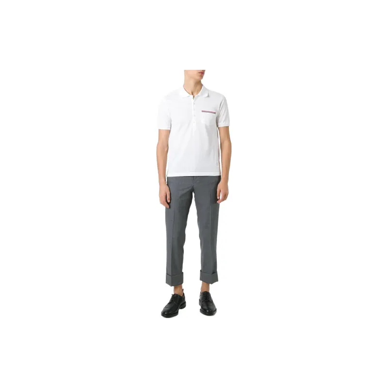 THOM BROWNE Rwb Short Sleeved Polo Shirt-1