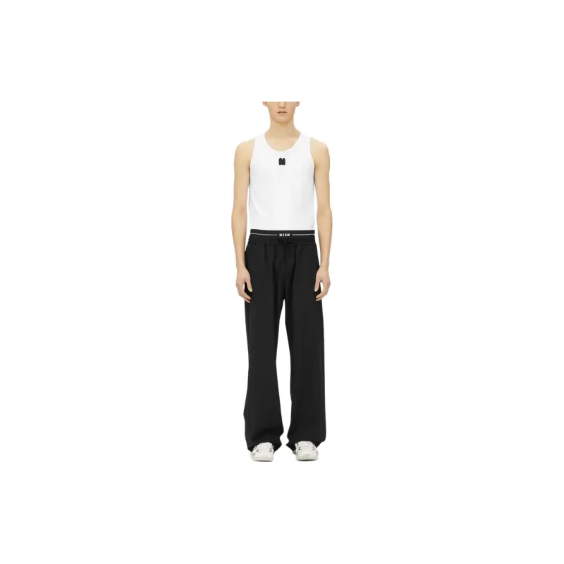 MSGM Logo Waistband Drawstring Lounge Trousers-3