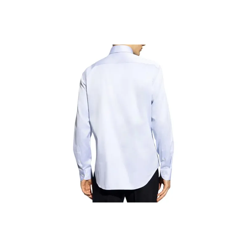 GIORGIO ARMANI Curved Hem Twill Shirt-2