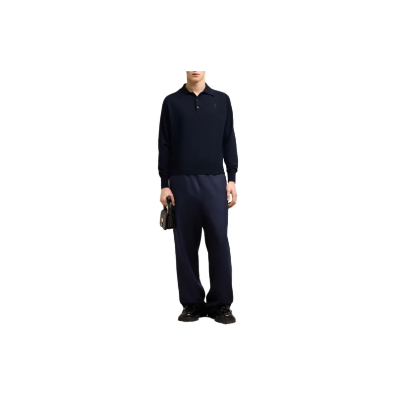 AMIPARIS Paris Ami De Coeur Knitted Polo Shirt-1