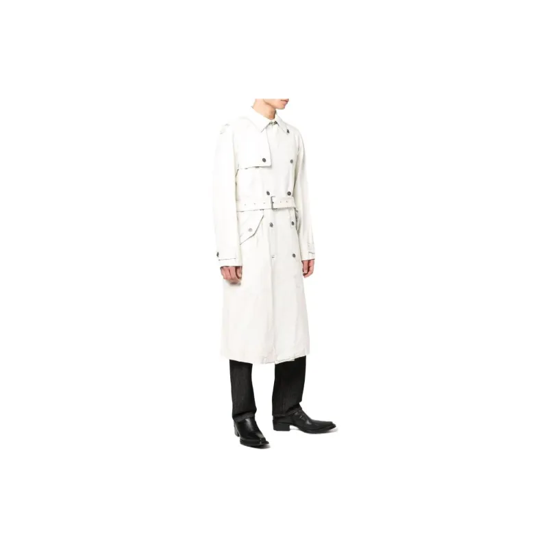 DIESEL Trench Coats Men White-3