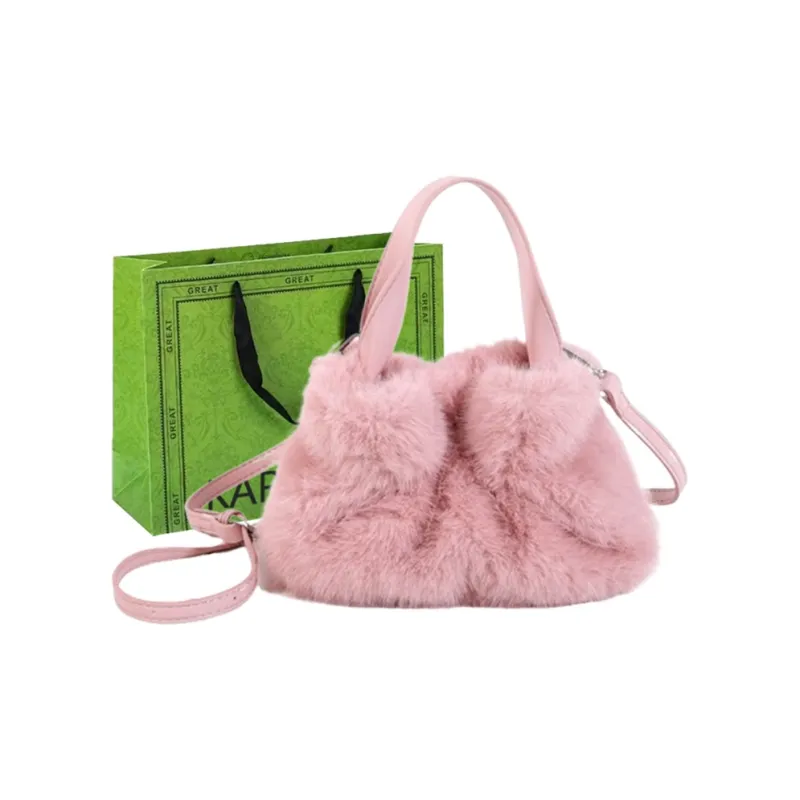 KARUISHA Plush Handbag Crossbody Bag Regular Women's Dark Khaki/Black/Pink/Purple/White-0