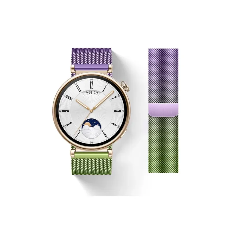 FZRT Watch Bands Gradient Beige Blue Magnetic Steel Band Unisex-6