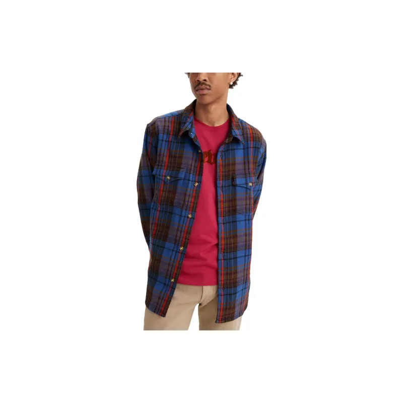 Levis Shirts Men Blue Brown-2