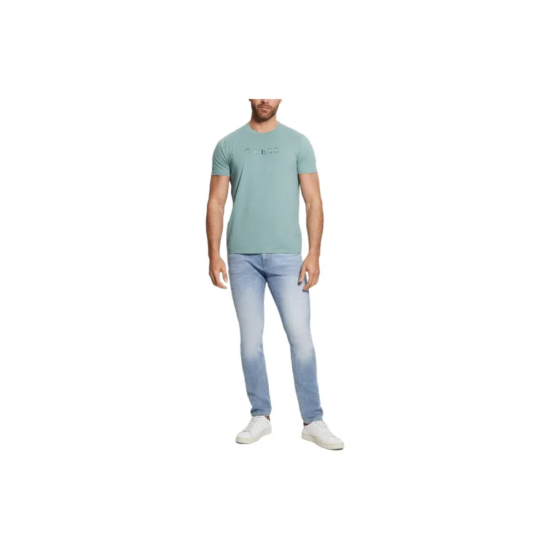 GUESS Embroidered Logo Tee T-Shirt Men's Green-2
