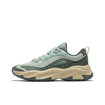 Erke Red Emperor Wear Resistant Height Increasing Low Top Casual Shoes Men's Gray Stone Green