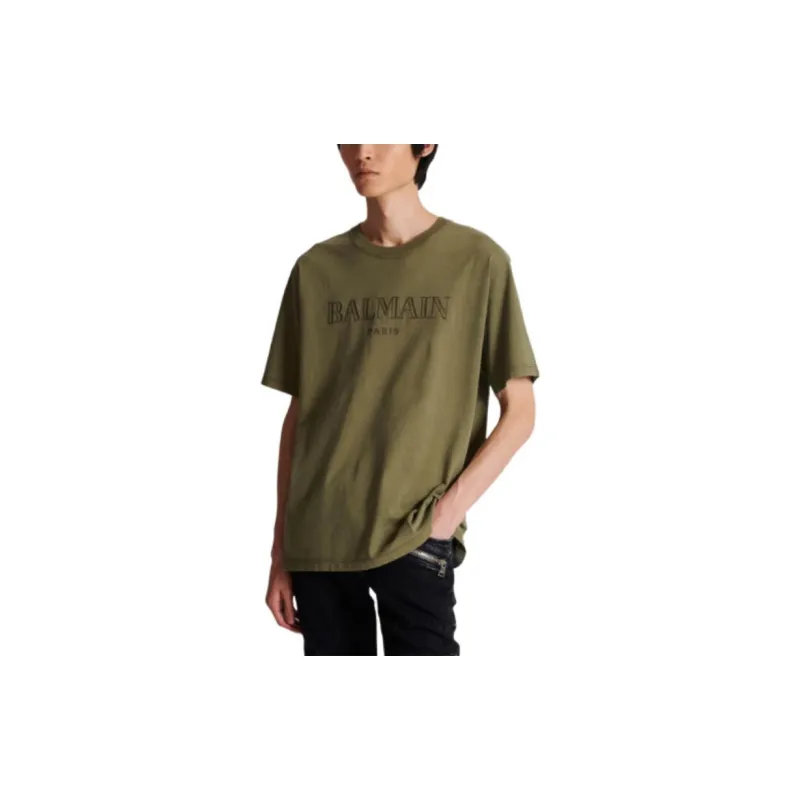 BALMAIN Vintage Logo Embroidered T Shirt-4